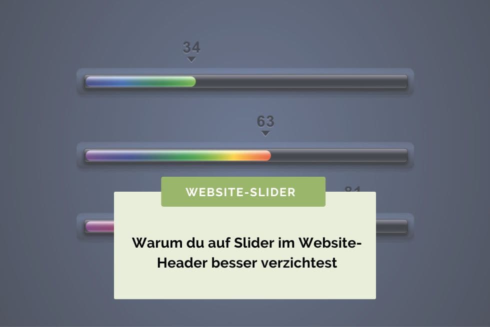 Slider für Website-Header auf schwarzem Hintergrund
